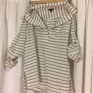 Gap tan and white striped tunic